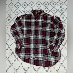 Men’s Vintage Old Navy Red Button Down Flannel Long Sleeve Shirt